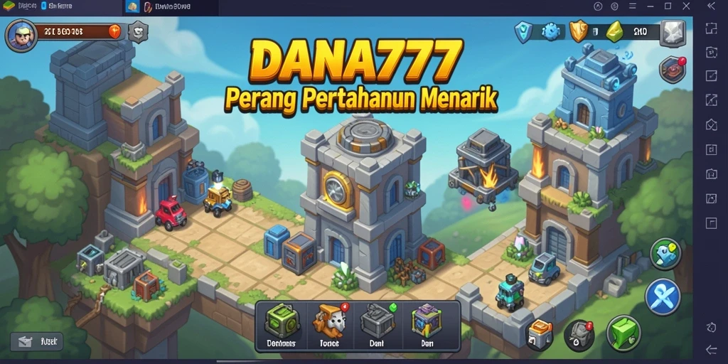 Screenshot DANA777 menunjukkan aksi pertempuran menara yang mendebarkan.