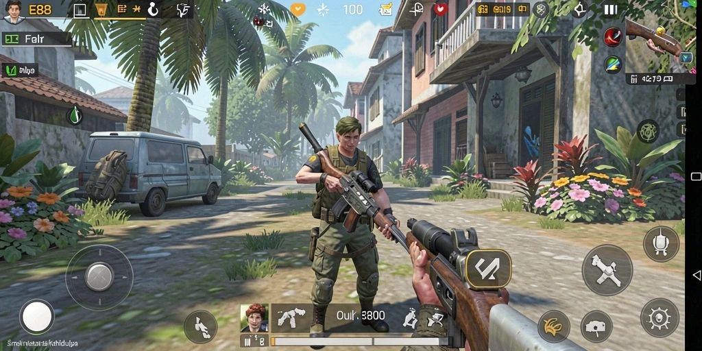 Tampilan gameplay E88 yang menggambarkan interaksi antar karakter.