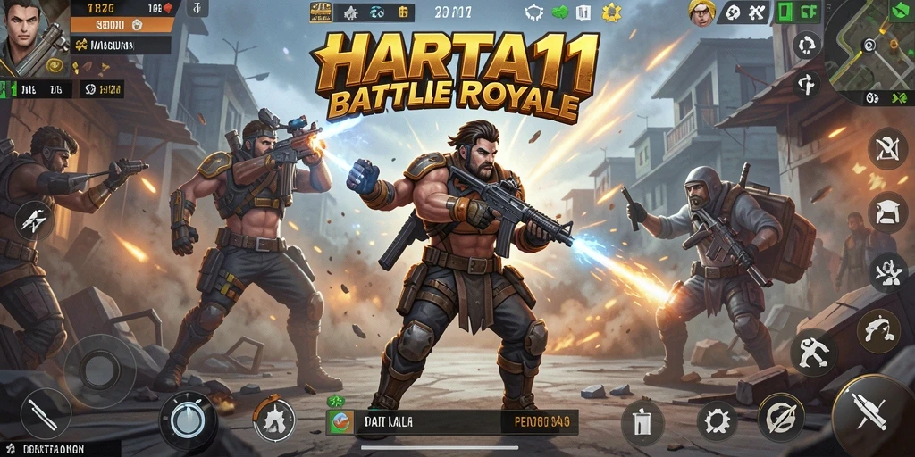 Gameplay seru HARTA11 dalam aksi Battle Royale.