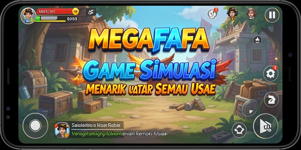 Screenshot utama MEGAFAFA menampilkan gameplay simulasi yang menarik dan mendetail.