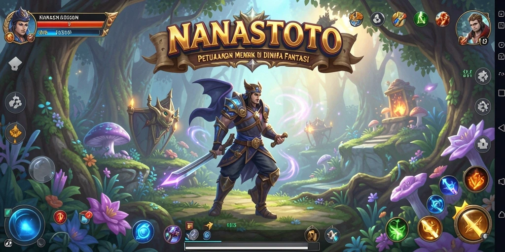 Screenshot gameplay NANASTOTO menampilkan petualangan seru di dunia fantasi.