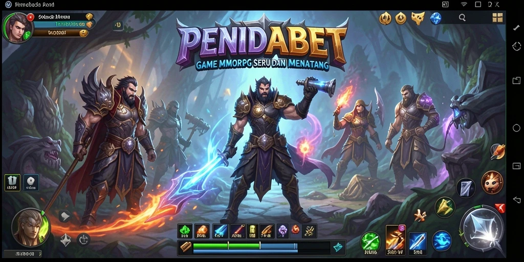 Screenshot utama PENIDABET menampilkan pertarungan epik dalam gameplay MMORPG.