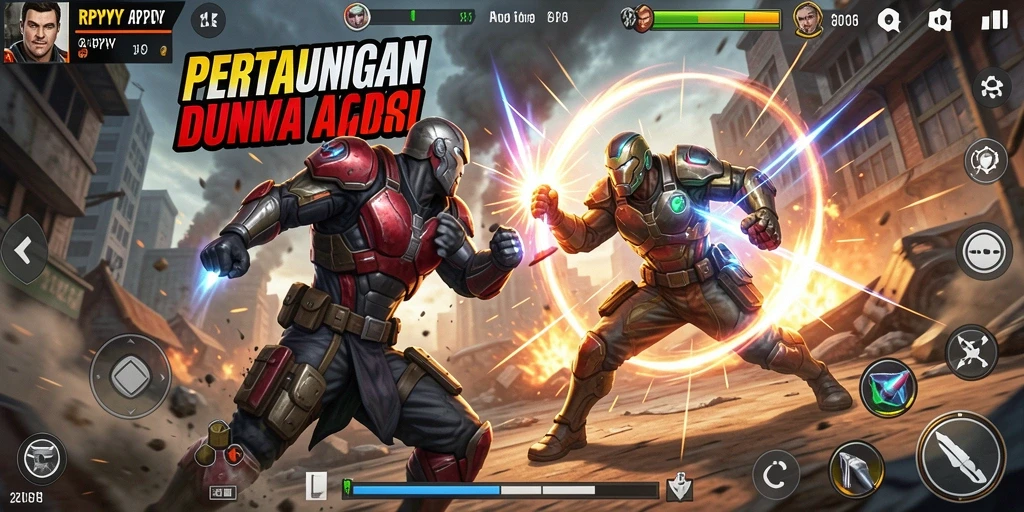 Tampilan mendebarkan dari pertarungan epik dalam RPYYY.