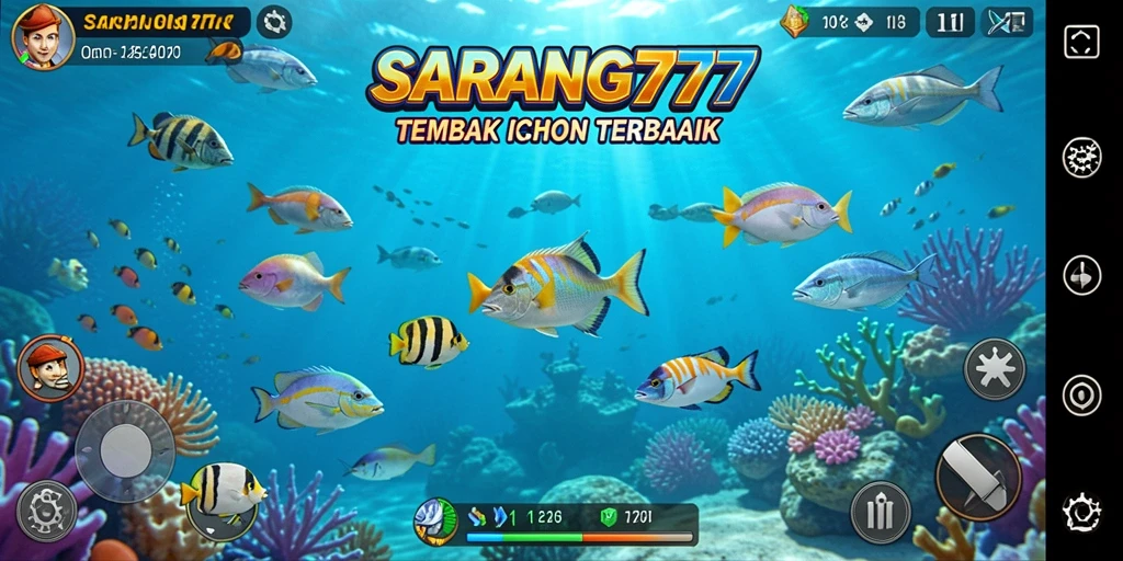 Gameplay menarik dalam SARANG777 dengan ikan yang berwarna-warni.