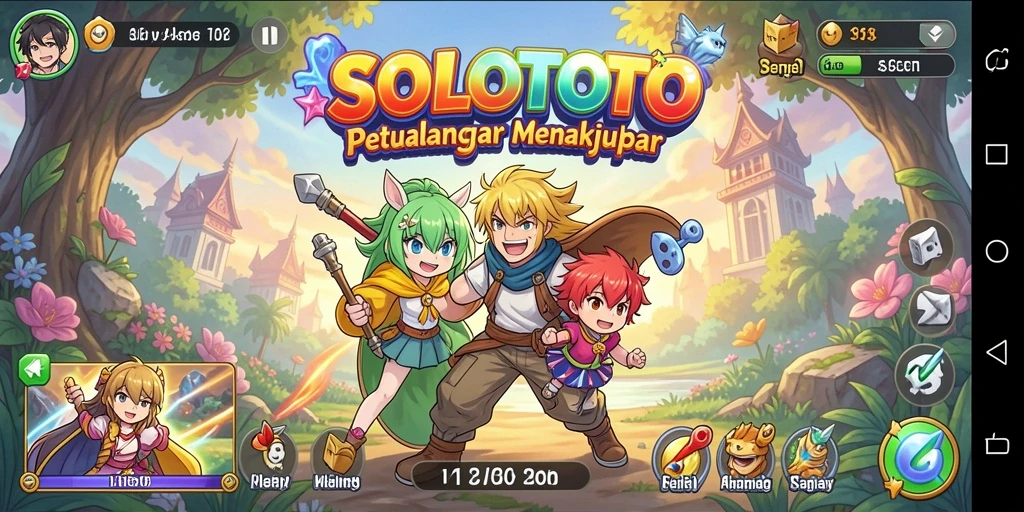 Tampilan gameplay SOLOTOTO dengan karakter Anime yang mengesankan.