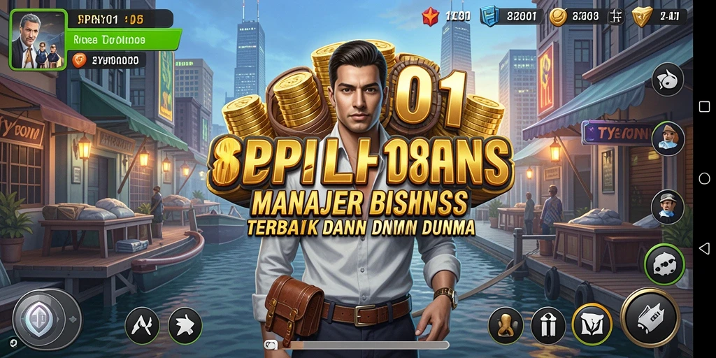 Tampilan menarik dari gameplay manajemen bisnis SPIN101.