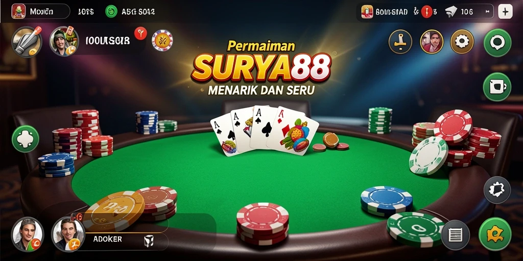 Gameplay Poker yang menarik dan seru di SURYA88.