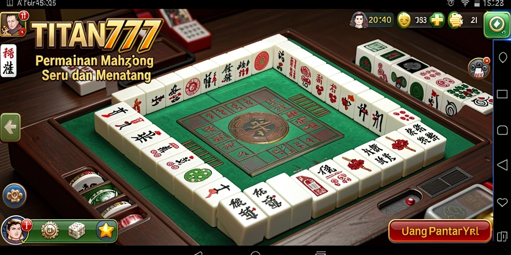 Tangkapan layar menunjukkan gameplay seru di TITAN777 Mahjong.