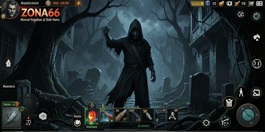 Gameplay menegangkan ZONA66 saat menjelajahi dunia horor.